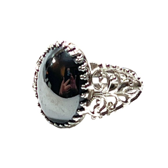 VINTAGE 1950s Faux gemstone & silver Ring JUDY LEE Label NEVER WORN Adjustable - Picture 5 of 16